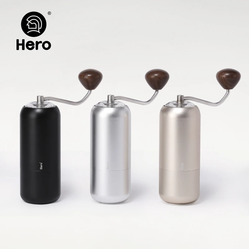 HERO S07 Aluminum Coffee Grinder Portable Coffee Bean Mill Mini Machine 420Stainless Steel Burr Core High Quality Coffee Milling