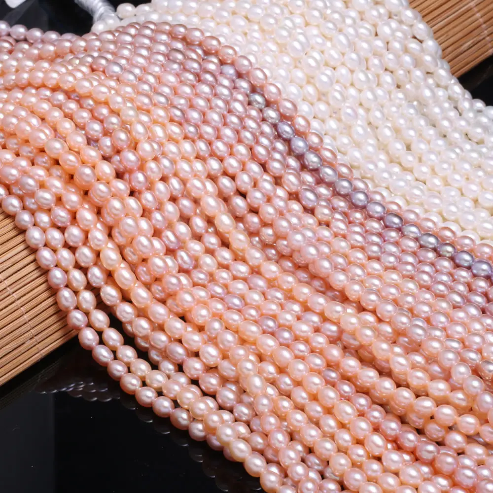 AAA Freshwater Pearl Rice-shaped Loose Beads 36 Cm For DIY Bracelet Earring Necklace Sewing Craft Jewelry Accessory