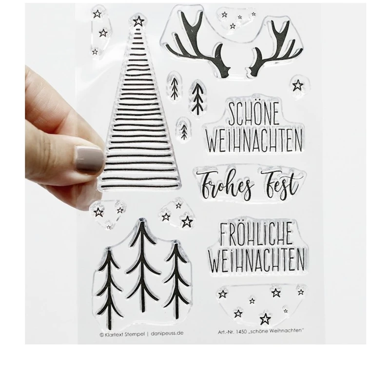 2021 New German Christmas tree Transparent Clear Silicone Stamp Seal for DIY Scrapbooking Photo Album Decorative Clear Stamps