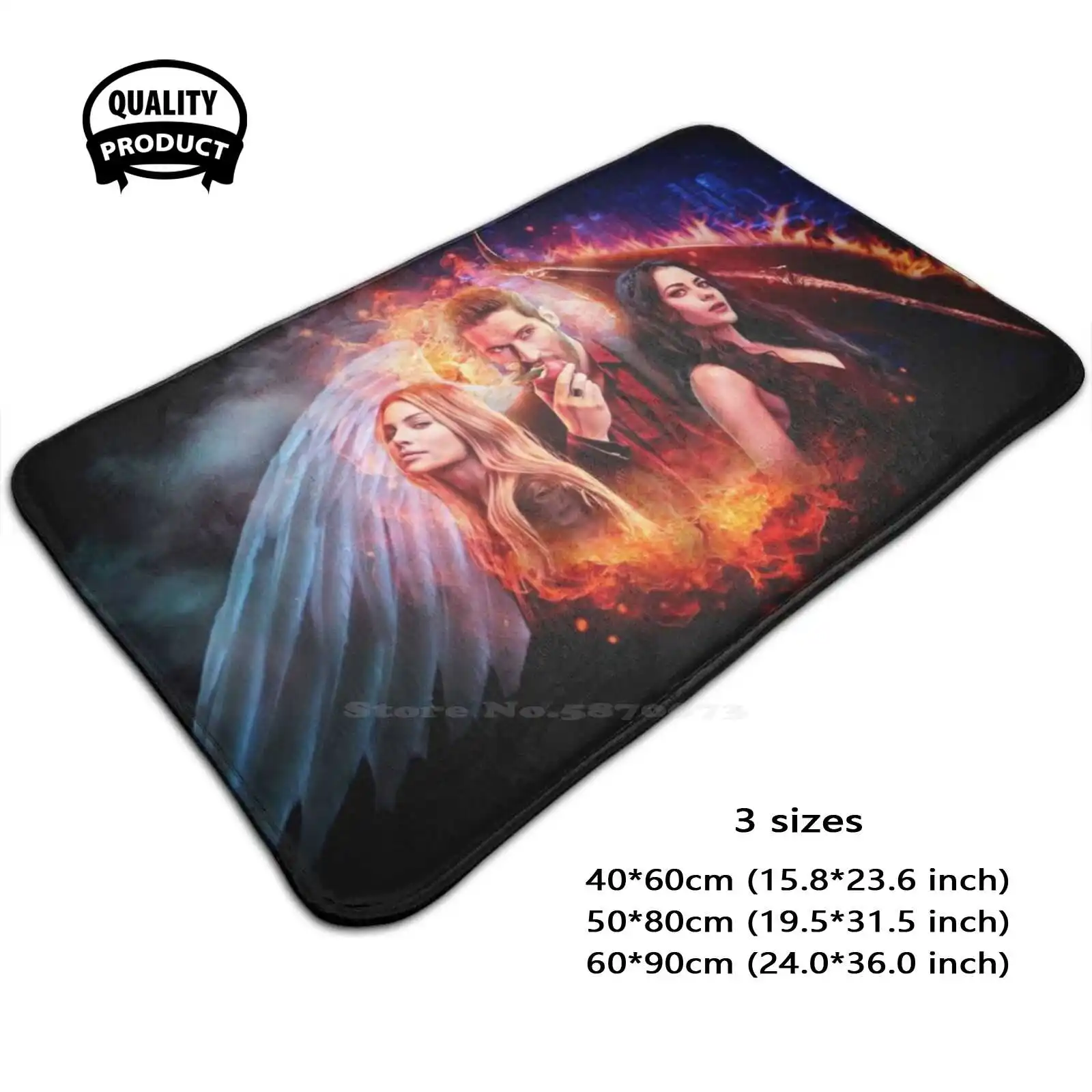 Lucifer , , And Eve Design Soft Cushion Home Carpet Door Mat Car Rug Lucifer Eve Tom Ellis Lauren German Lavi Angel Devil