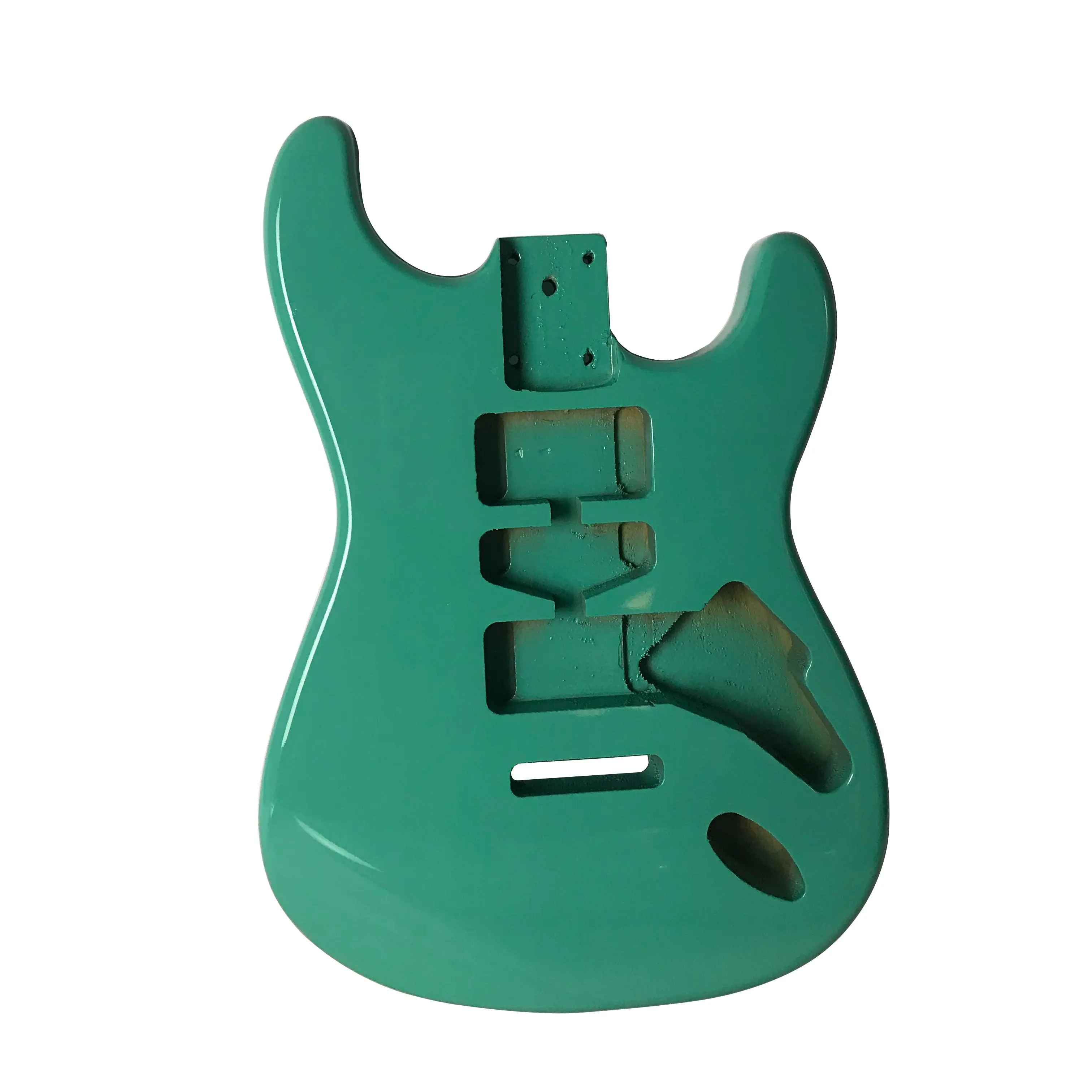 ST  SSS Guitar Body, DIY Fender Style Electric Guitar Barrel, Green, Unfinished