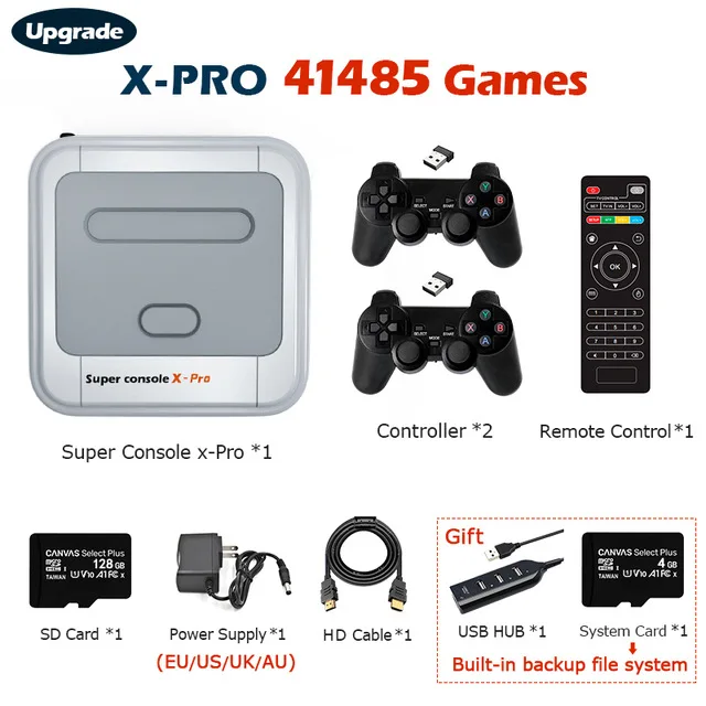 

NEW Super Console X Pro Video Game Consoles Wifi 4K HD Mini TV Retro Game Player for PS1/DC/N64 With 50+ Emulators 50000+ Games