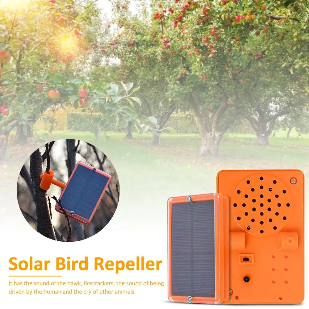 Solar Bird Repeller com Sensor Inteligente, Voice Bird Repeller Animal Flying, Dispositivo Repelente de Criatura para Pátio ao ar livre, Farmland