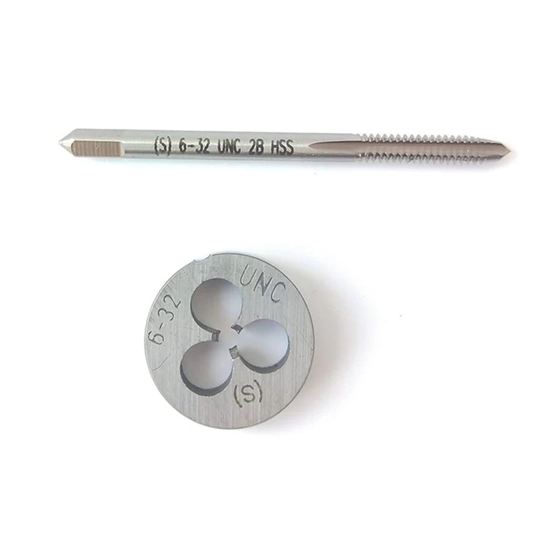 6-32 Tap And Die Set, UNC Machine Thread Tap And UNC Round Thread Die Right Hand HSS Taper