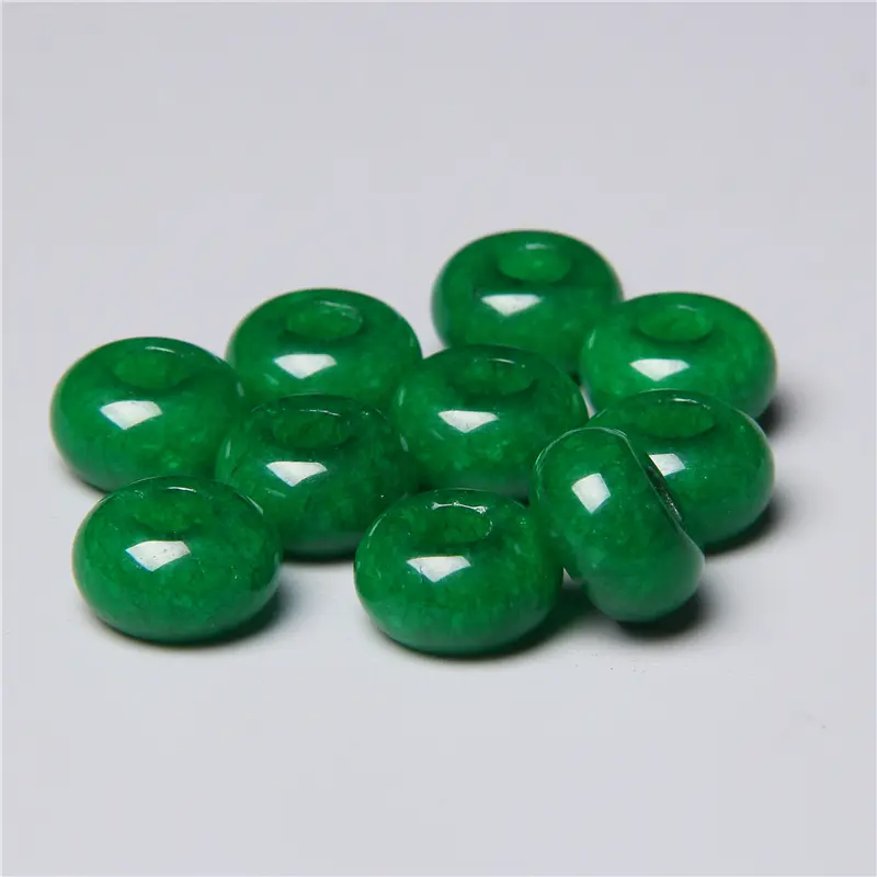 10pcs/Lot 8x14mm 5mm Big Hole Natural Round Jades Jaspe Stone Crystal Spacer Beads Charm Pendant For Jewelry Making Accessories - Image 7