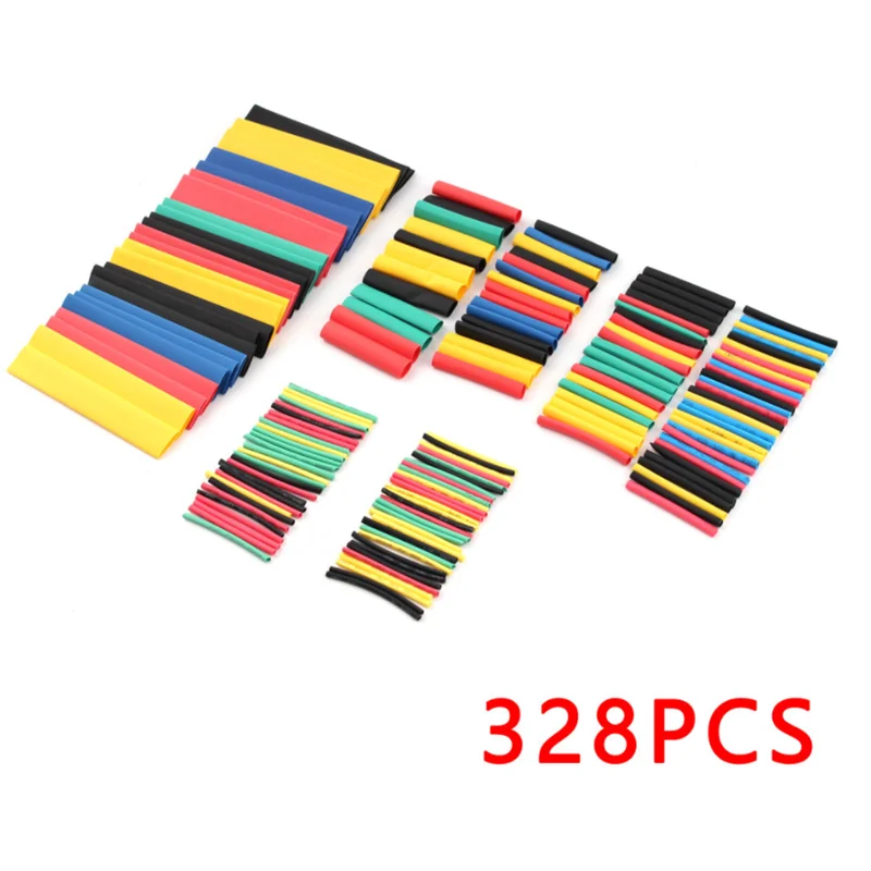 328/164PCS Heat Shrinkable tube termoretractil PVC Insulation Shrink Assortment Polyolefin Ratio 2:1 Wrap Wire Cable Sleeve Kit