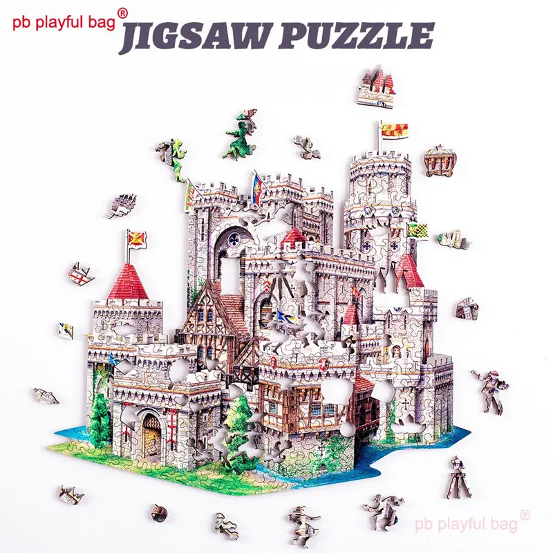 Wooden 3D Irregular Jigsaw Puzzles castle For Adults Kids Christmas Gifts DIY Educational creative toy Decorative UG172