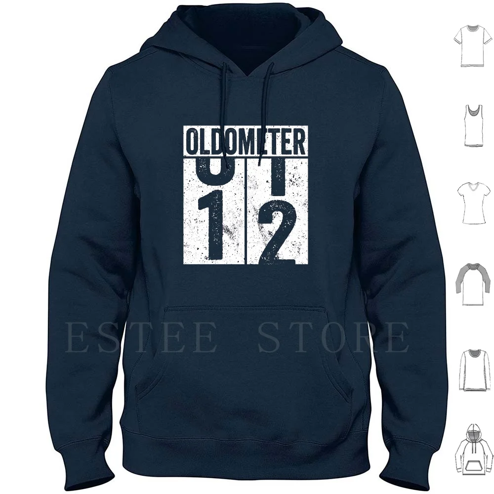 12 Years Old Oldometer Hoodies Long Sleeve 12 Years Old Oldometer For 12th Birthday 12th Birthday Birthday Happy