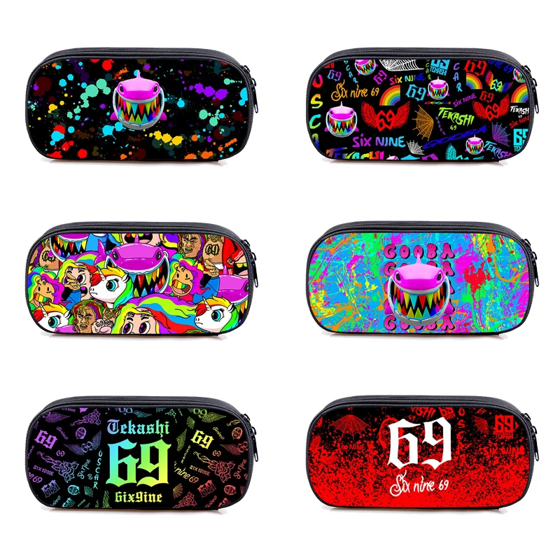 

Children School Pouches 3D Print 6ix9ine Pencil case Kids Pen Bag Album GOOBA Pen box Women Hip Hop Rap Tekashi 69 Cosmetic Bag