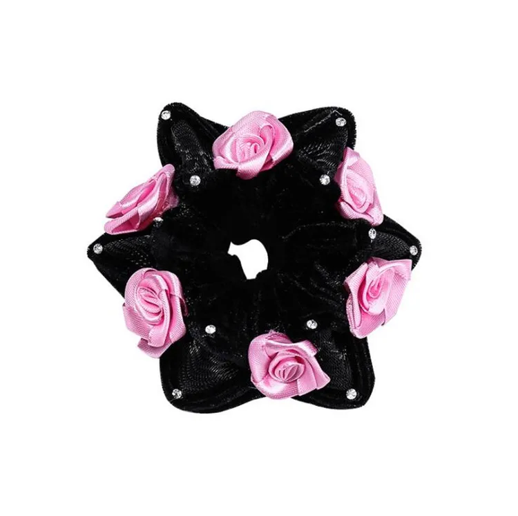 SWINATE moda kobiety dziewczęta Bowknot imitacja perły taniec siatka na włosy kokki do włosów wiele kolorów elastyczna lina kok do włosów imprezowe siatki na włosy — zdjęcie 3