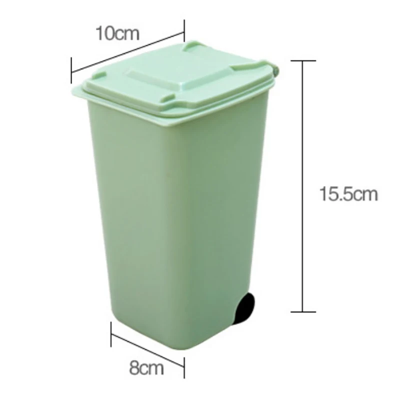 Mini Waste Bin Desktop Storage Box Home Garbage Basket Container Table Trash Can Swing Cleaning Barrel Desk Organizer Storage