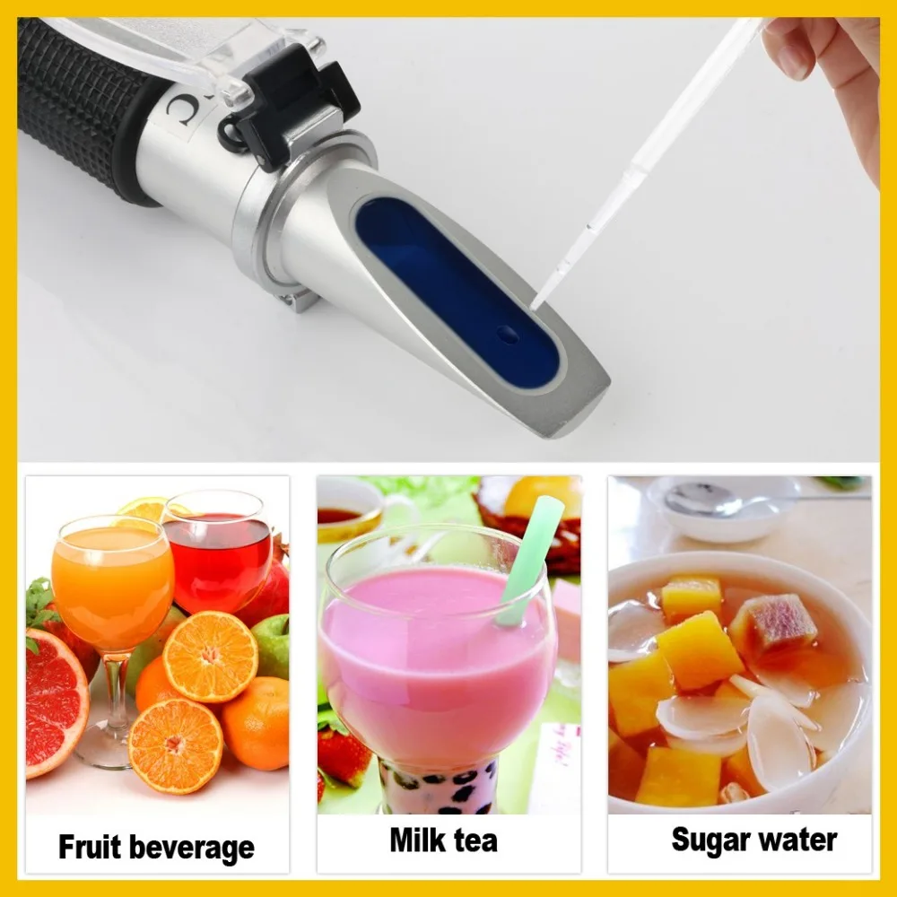 RZ Genuine Retail Package Brix Refractometer 0~32% RHB-32ATC  Optical Sugar Food Beverages ATC Content RZ113 Meter Tool Handheld