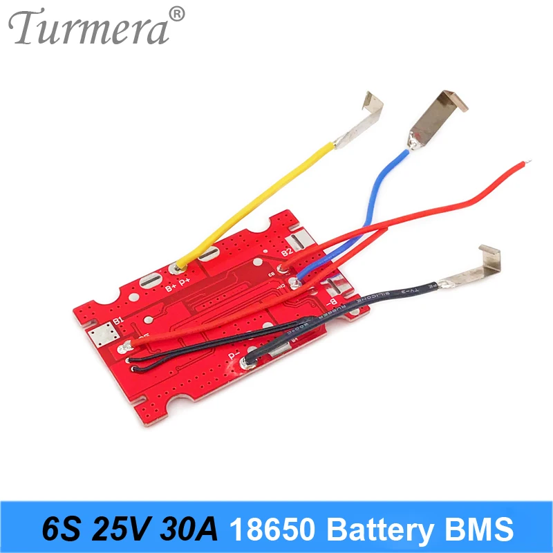 Bateria de lítio turmera 6s 25v 30a bms 18650, placa de proteção, carregador, chave de fenda, compatível com brocas 21.6v 25v