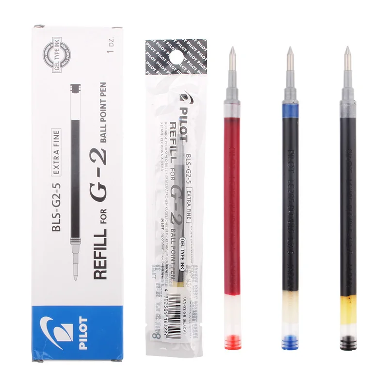 Pilot BLS-G2 Dr. Grip-recambio de Gel para G-2, 0,38, 0,5, 0,7mm, papelería escolar, 3 unidades por lote