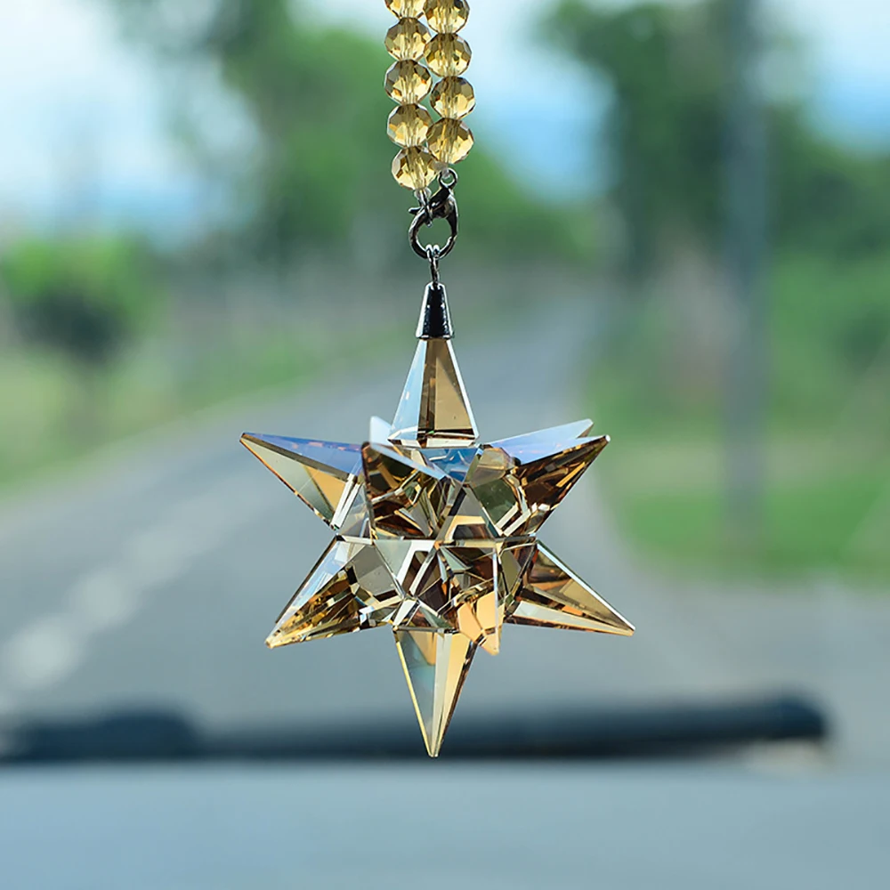 Car Interior Rearview Mirror Suspension Decoration Accessories Car Pendant Crystal Meteor Decoration Pendant Charm