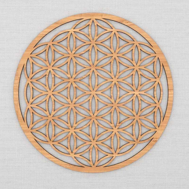 Dekoracja ścienna Kwiat Życia, Święta Geometria Wystrój Domu, Niestandardowy Rustykalny Drewniany Znak Wall Art Kwiat Życia Drewniana Podkładka — zdjęcie 4