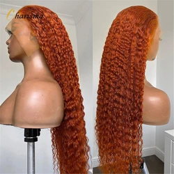 Charisma 26Inch Deep Curly Ginger Lace Front Wigs Synthetic Wig For Women Preplucked Heat Resistant Fiber Hair Lace Frontal Wig