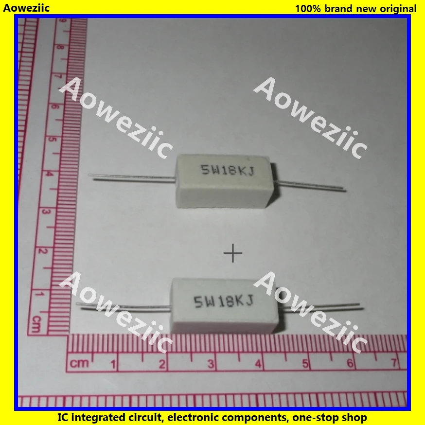 10 Chiếc RX27 Ngang Xi Măng Chịu 5W 18K Ohm 18K R 18K RJ 5W18KJ 18000R Gốm khả Năng Chịu Độ Chính Xác 5% Công Suất Kháng
