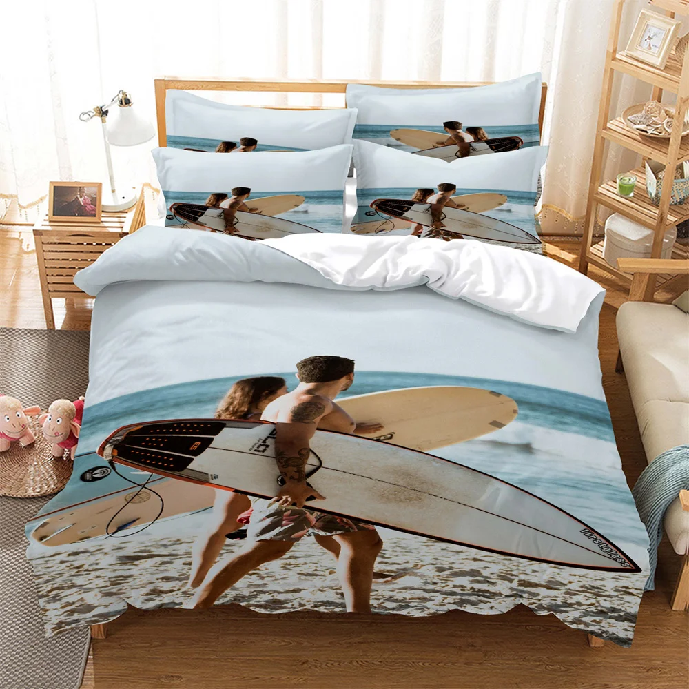 Surf 3D Digital Bedding Sets Home Bedclothes Super King Cover Pillowcase Comforter Textiles Bedding Set  bed cover set