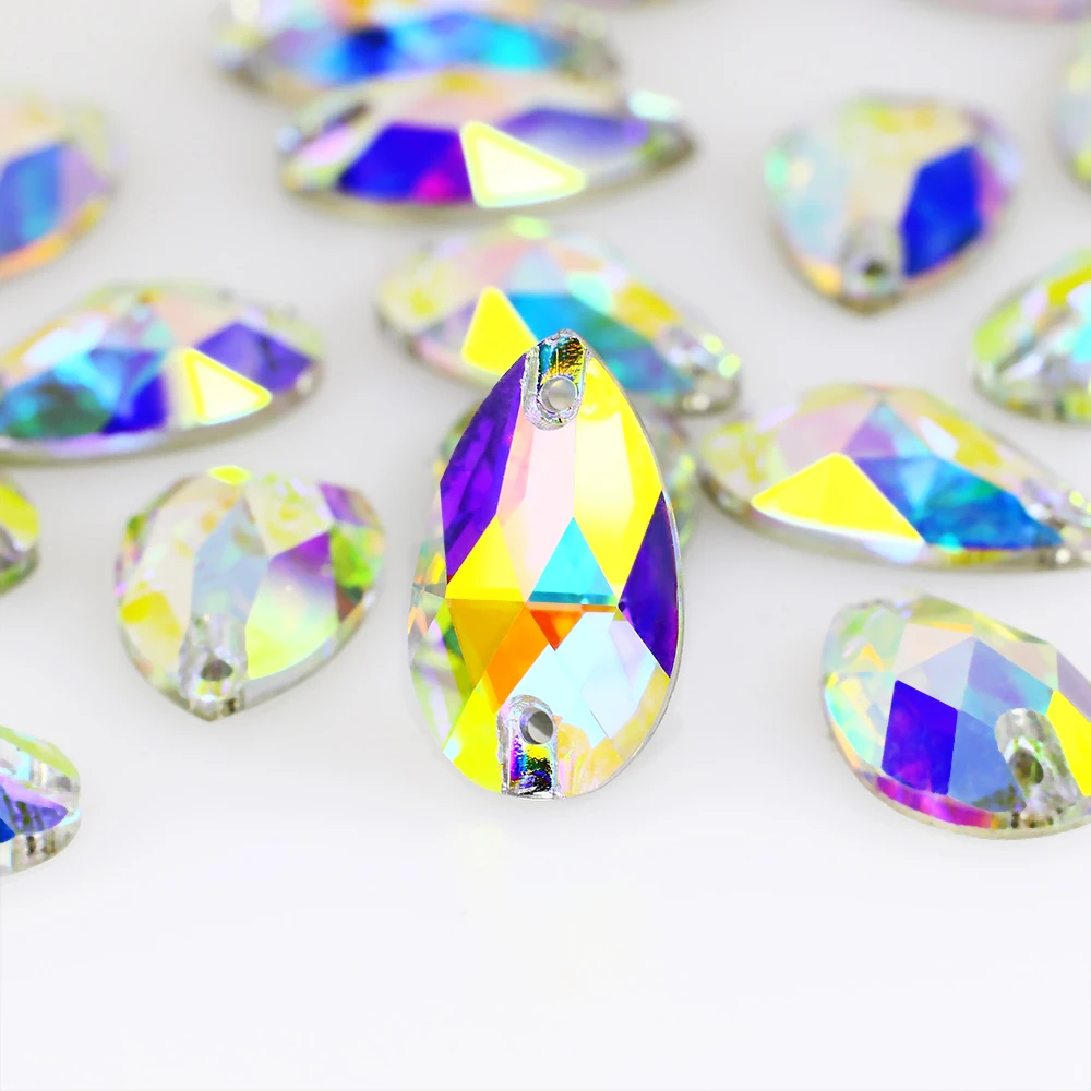 Mixed Shapes size AB Color Glass Crystal sew on rhinestones Charming Sewing Diamond Diy wedding dress for Garment Decoration