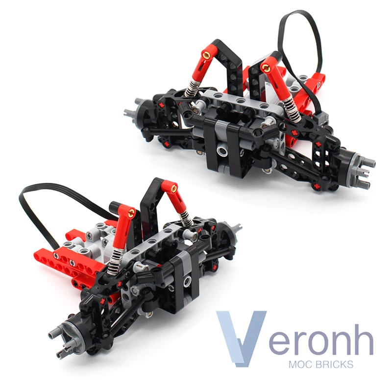 102 Pcs MOC High-Tech Off-Road Vehicle Front Suspension System Set Building Blocks Compatible Servo Motor Power Functions Bricks