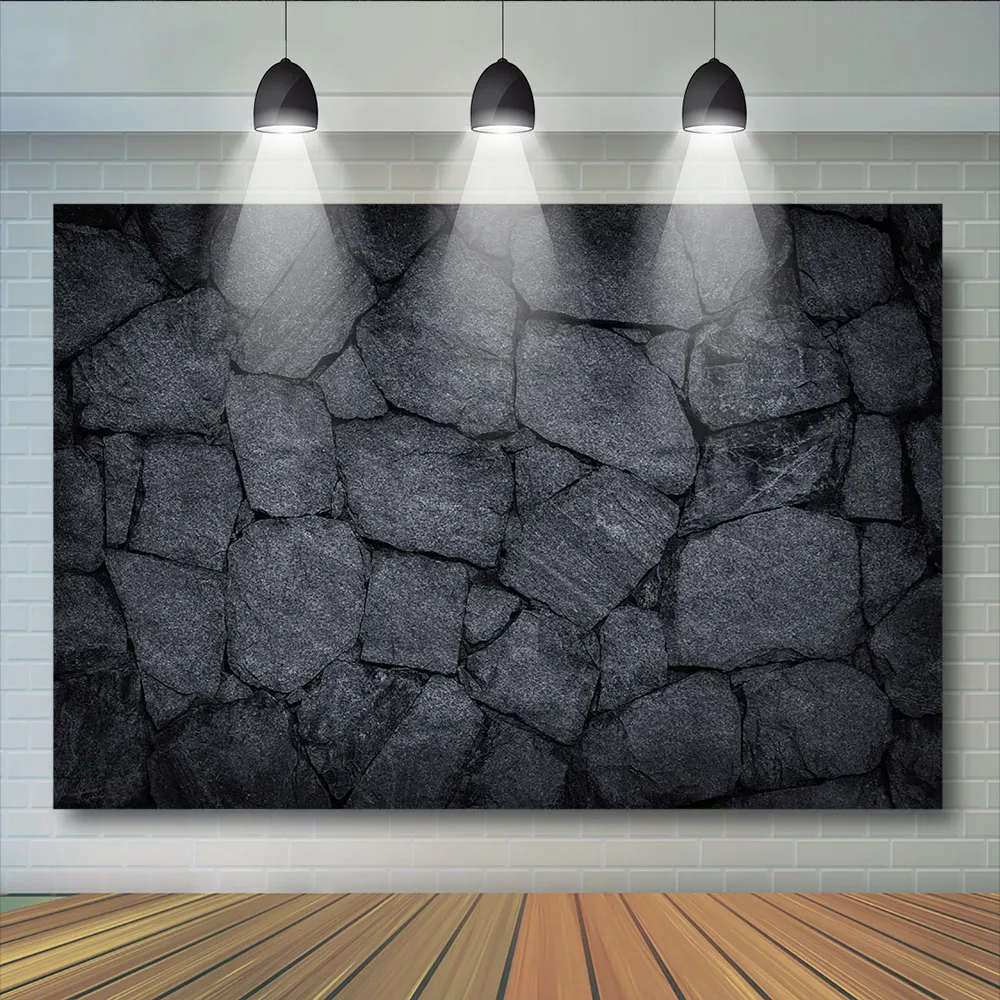 Dark Stone Pavement Background Abstract Texture Design Photography Props Brick Floor Road Adult Kids Photocall Photostudio