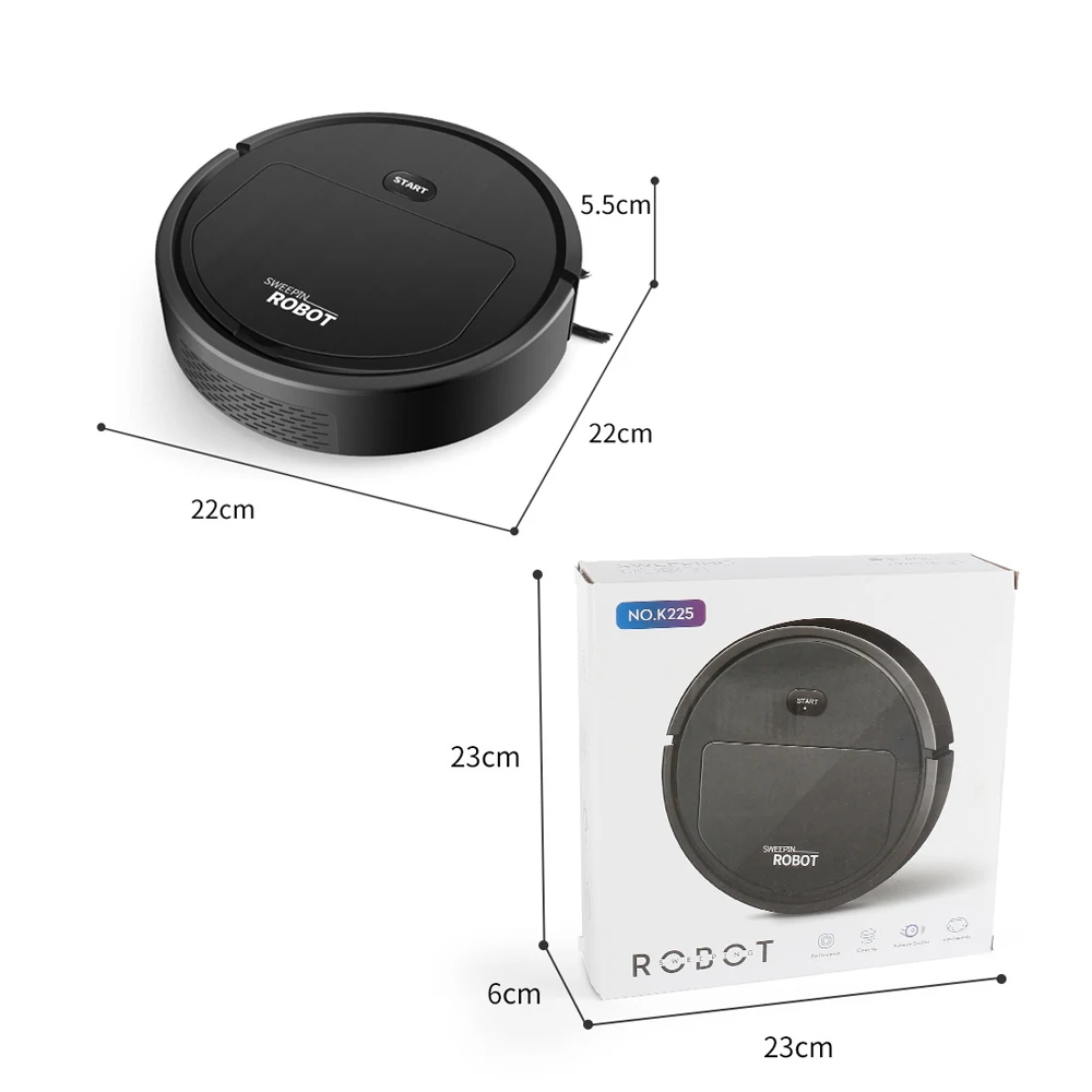 Автоматический робот-пылесос 3-в-1, беспроводная подметальная машина для влажной и сухой уборки, ультратонкая уборка, умный дом