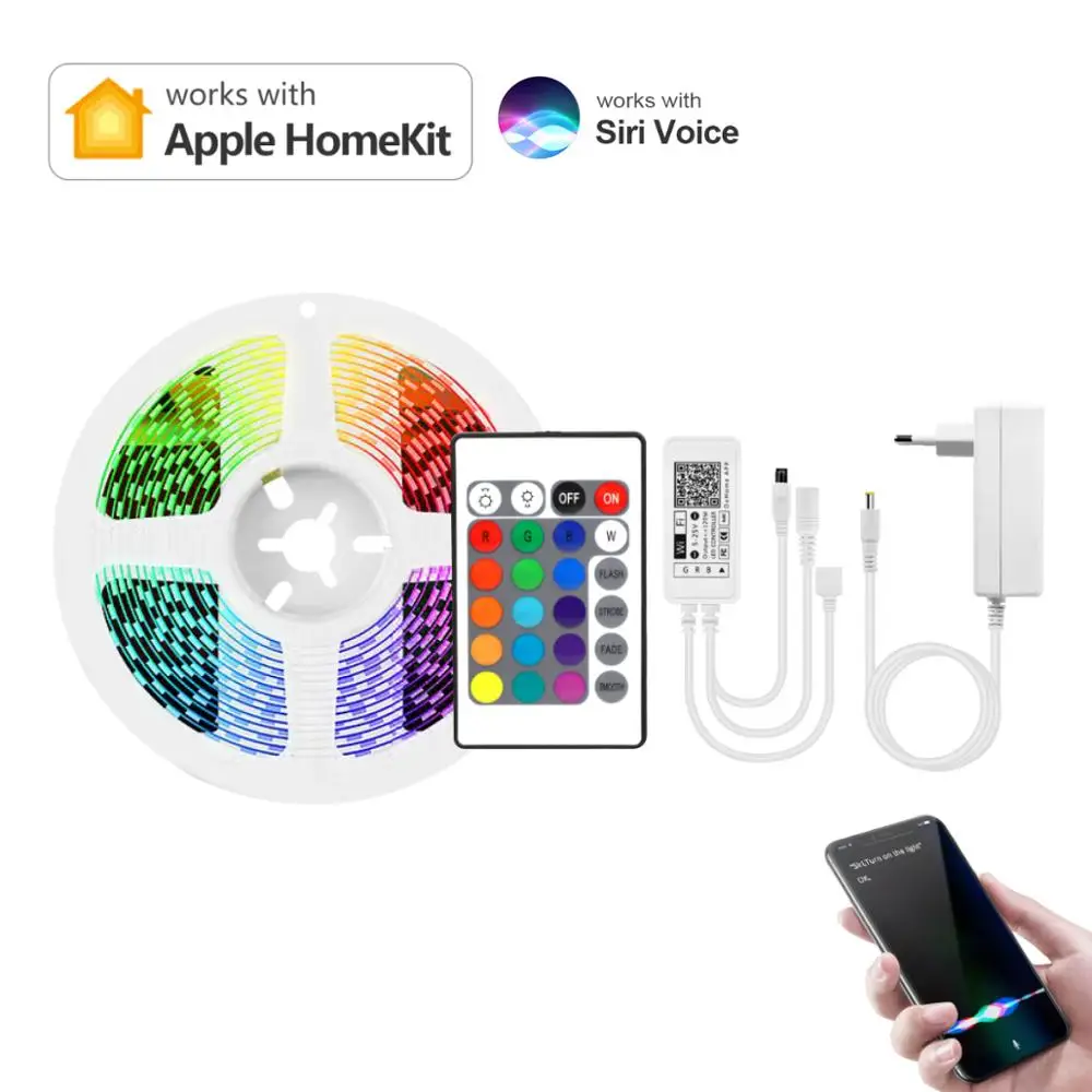 

Led Lamp Tape Homekit Smart Led Strip Voice App Control Dimmable Wifi Compatible Backlight Dohome Alexa Google Home Assistant