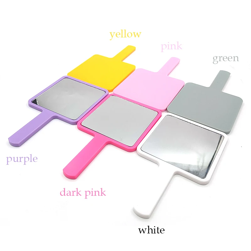 Custom Handheld Makeup Mirror Square Makeup Vanity Mirror with Private Label SPA Salon Compact Mirrors Cosmetic Mirror for Women