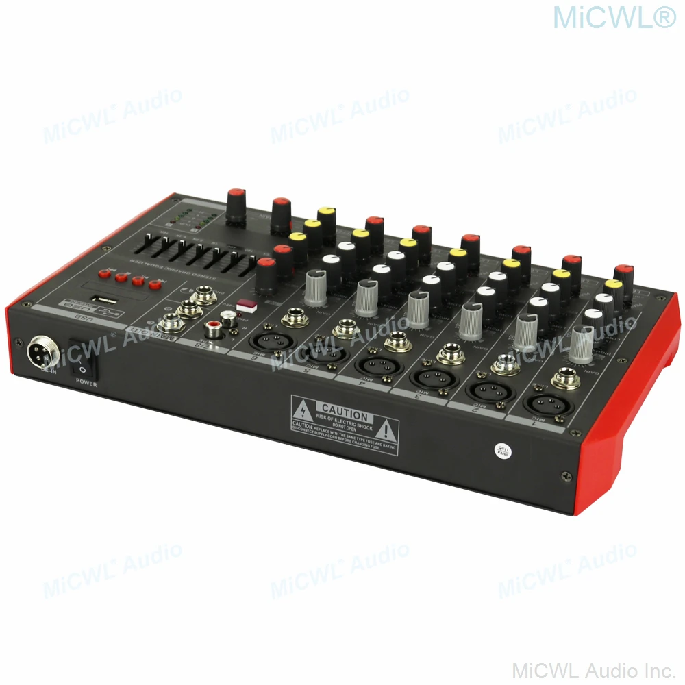 Cute MG8 8 Channel Bluetooth Mixer Sound Mixing Console DJ Live Stage Karaoke Audio desk 7-Band EQualizer