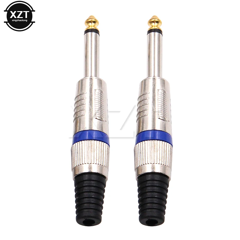 1Pc Mono 6.35mm 1/4 Inch Nickel Plated 6.35 mm 6.5 Male Audio Sound Mic Jack Plug Connector Auto Car Audio Cable Plug Accessory