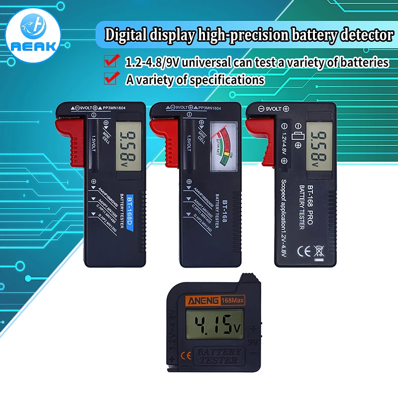 Officiële Een-168 Digitale Lithium Batterij Capaciteit Tester Geruite Belasting Analyzer Display Controleren Aaa Aa Knoopcel Universal Test