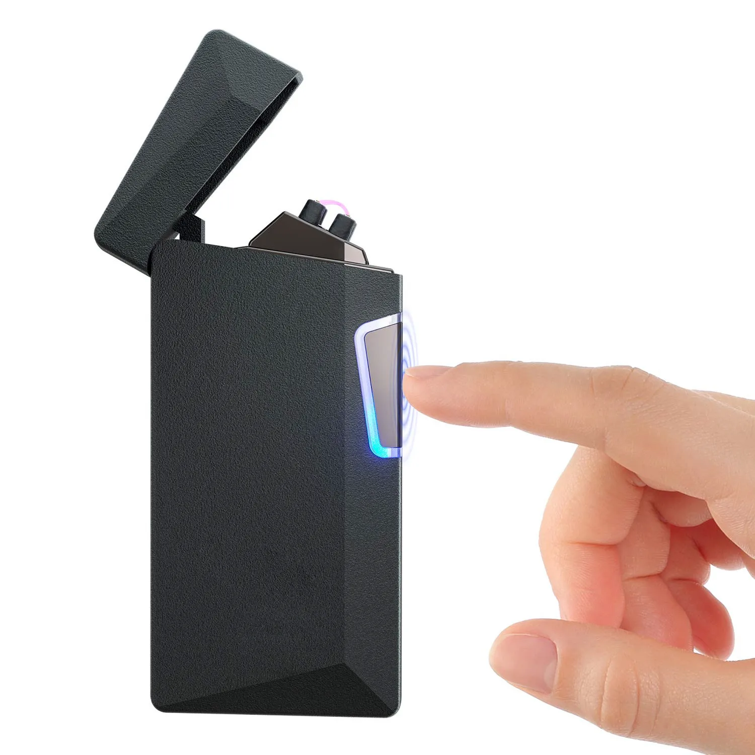 Electronic USB Big Flame Lighter Pulse, Windproof, Double Arc, Electric Lighters, Plasma, Flameless, Christmas Gift