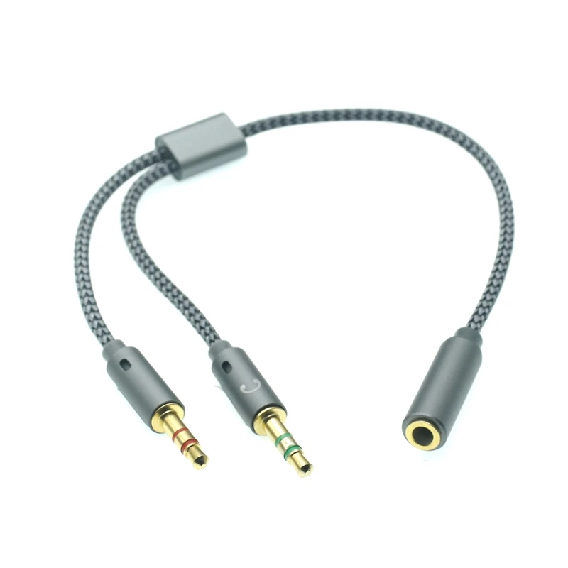 Zestaw słuchawkowy do laptopa 3.5mm 2 do 1 przewód do konwersji mikrofon do telefonu komórkowego Audio 3.5mm 1 do 2 rozszerzenie Adapter konwerter