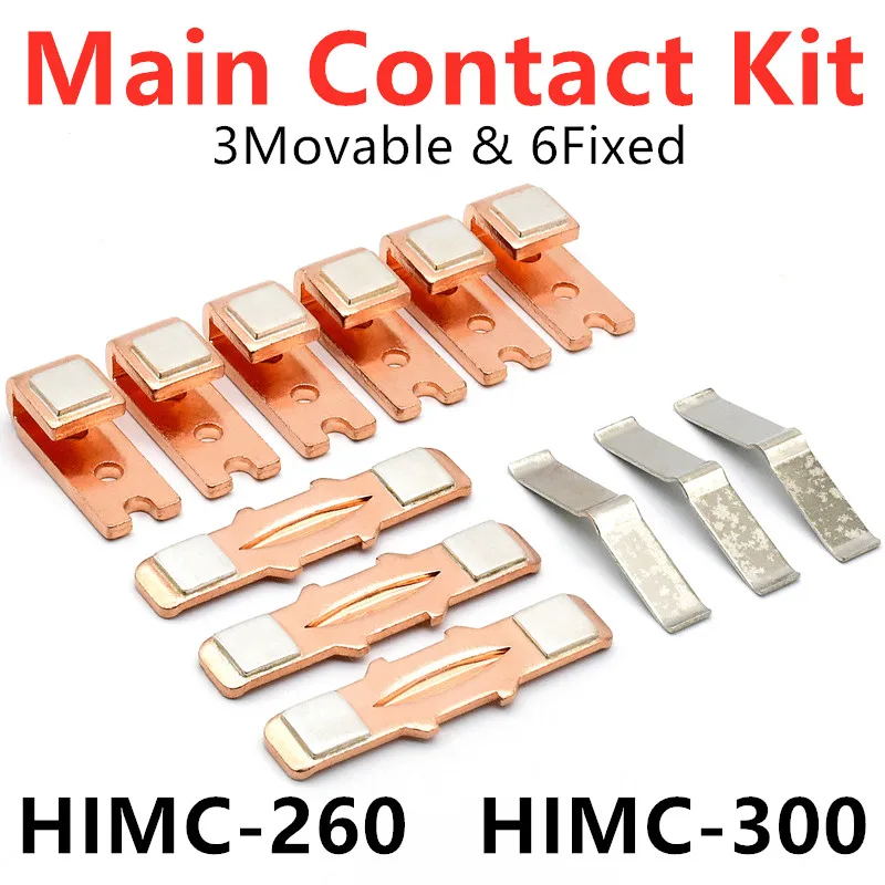 

Contactor Contacts For HIMC-260 HIMC-300 Main Contact Kit Moving and Fixed Contacts Contactor Replacement Kit Spare Parts Silver