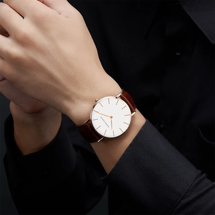 Japanse Beweging Waterdicht En Minimalistisch Riemhorloge Nieuwe Heren Dunne Buitenlandse Handel Hot Selling Riem Quartz Horloge