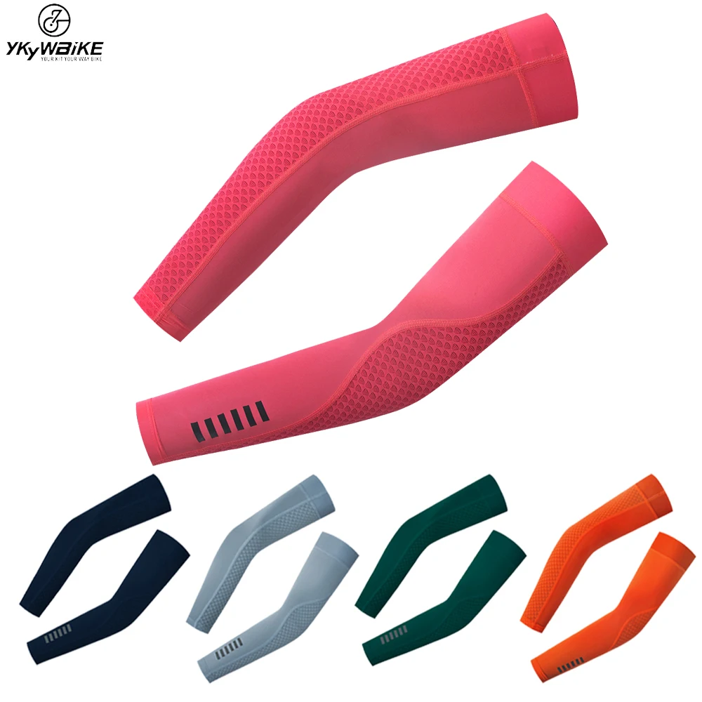 YKYWBIKE Cycling Sleeve Outdoor Sports Arm Sleeve Sun Protection UV Arm breathable Fabric Running Cycling Arm Warmers 7 color