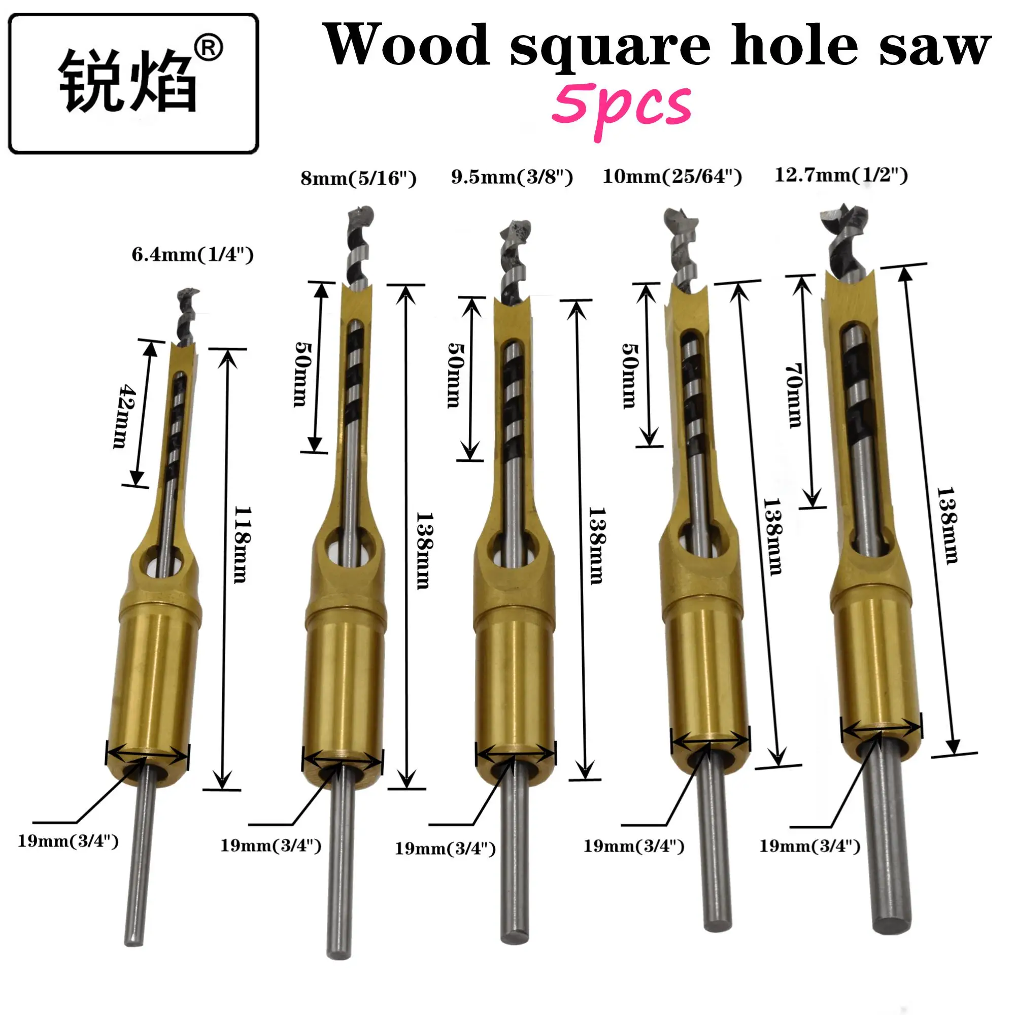 HSS Drill Bits Square Drill Bits Flush Chisel Drill  Hole Woodworking Drill Bit Tool Kit