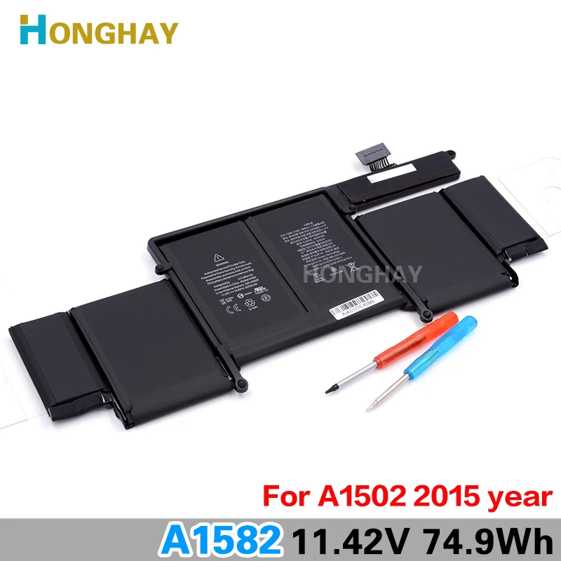 

Honghay Original A1582 Laptop Battery for Apple MacBook Pro 13" Retina A1502 2015 year 11.42v 74.9wh 6559mah