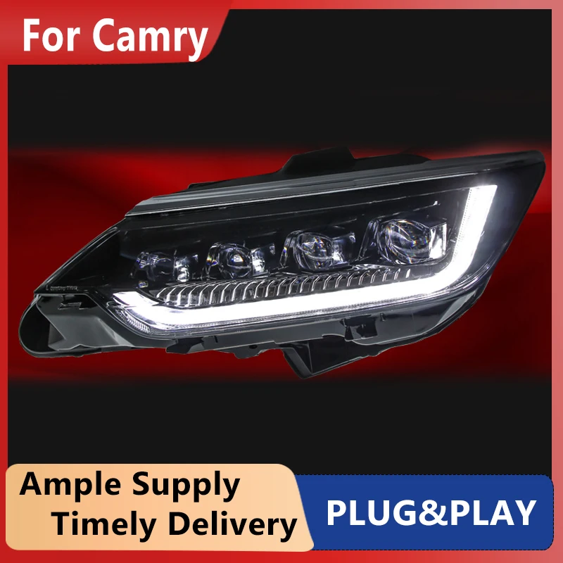 2 PCS Car Goods For Toyota Camry 2015 2016 2017 Head lamp LED Headlight LED Dual Projector