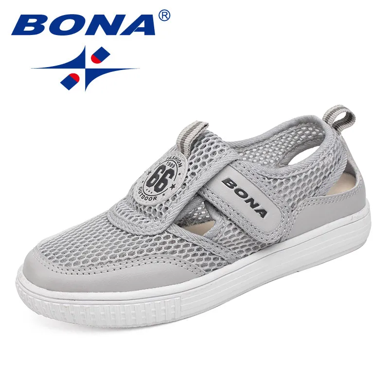 BONA 2022 New Designers Popular Light Sneakers Children Luxury Brand Mesh Breathable Shoes Kids Non-slip Casual Shoes Child Soft