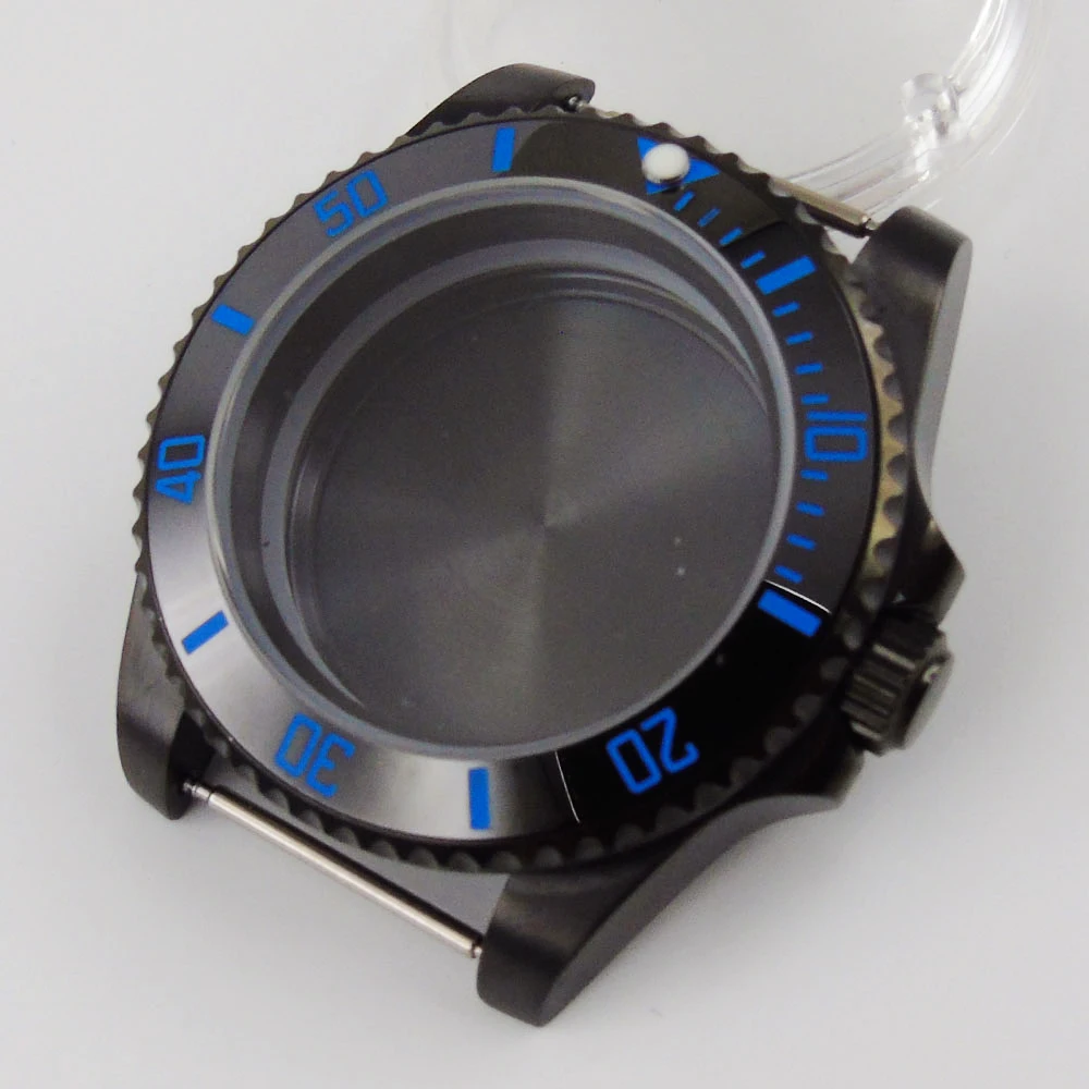 

Watch Case 40mm Black PVD Coated Sapphire glass Men's Watch Case Fit NH35 NH35A NH36 Automatic Movement