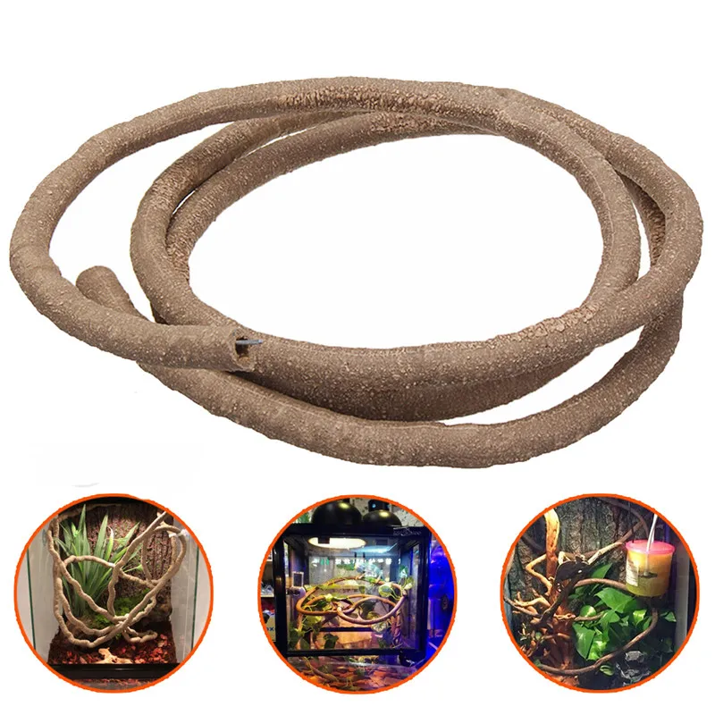 1.5/2.5/3m grandi viti flessibili Rattan Habitat decorazione pieghevole rami della giungla arrampicarsi forniture per animali rettili terrario Decor