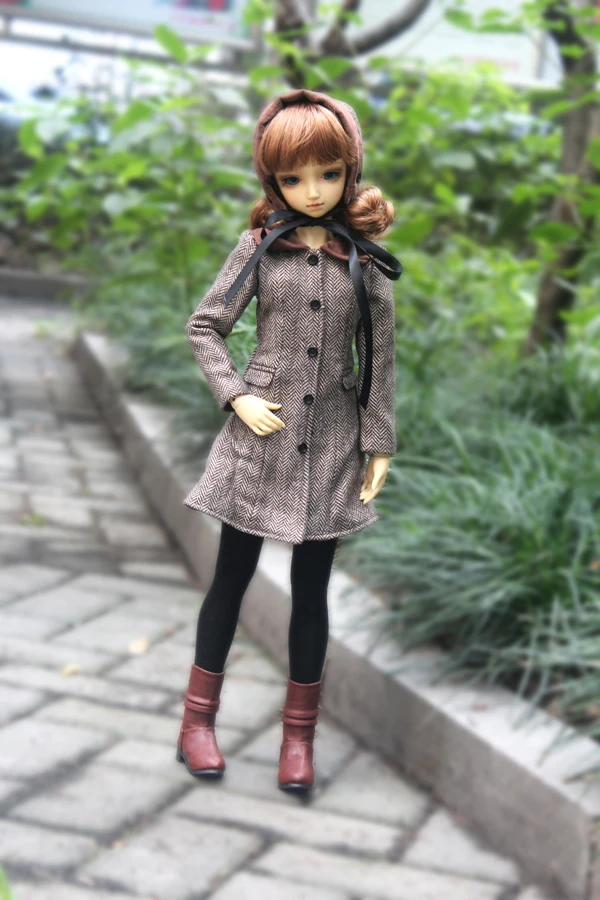 Bjd/sd/sd13用の取り外し可能な帽子付きフード付きコート、人形アクセサリー、スケール1/4、1/3、c0037