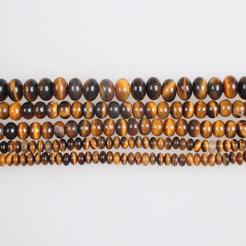 Natural Stone Beads Yellow Tiger Eye Rondelle Spacer Abacus Beads Loose Beads 4 6 8mm For Bracelets Necklace Jewelry Making