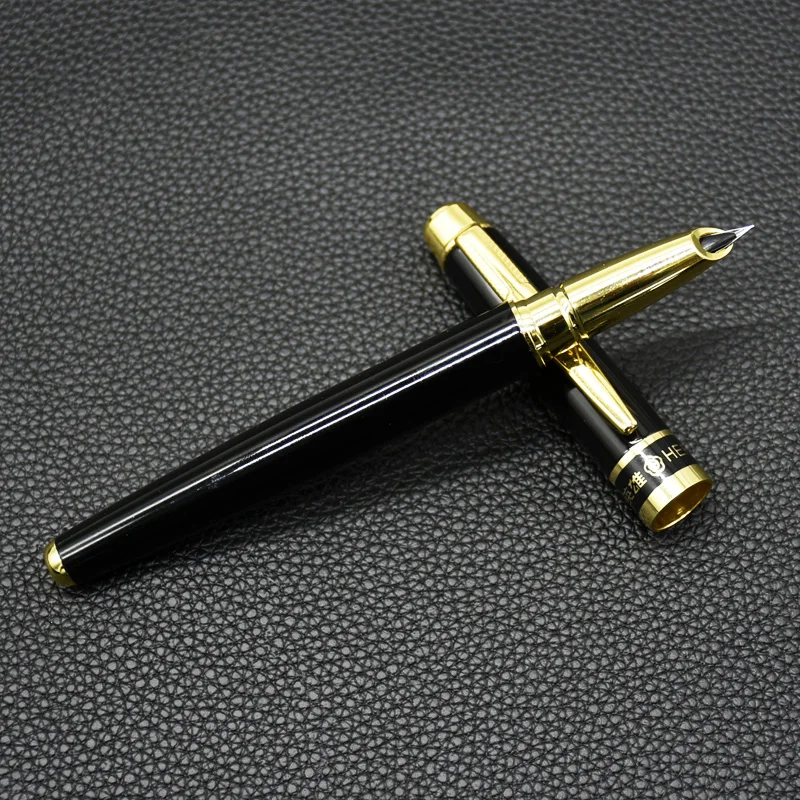 

1pc Hero 8870 fountain pen Golden Code Black Business fountain pens high quality selling authentic Pluma estilográfica gift pen