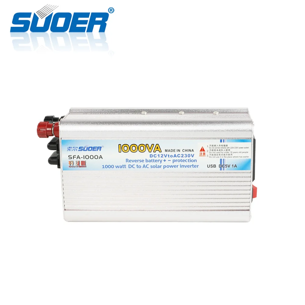 

Suoer【 modified Sine Wave Inverter 】 modified Sine Wave Solar DC AC 12V 220V 1000W Off Grid Inverter (SFA-1000A）