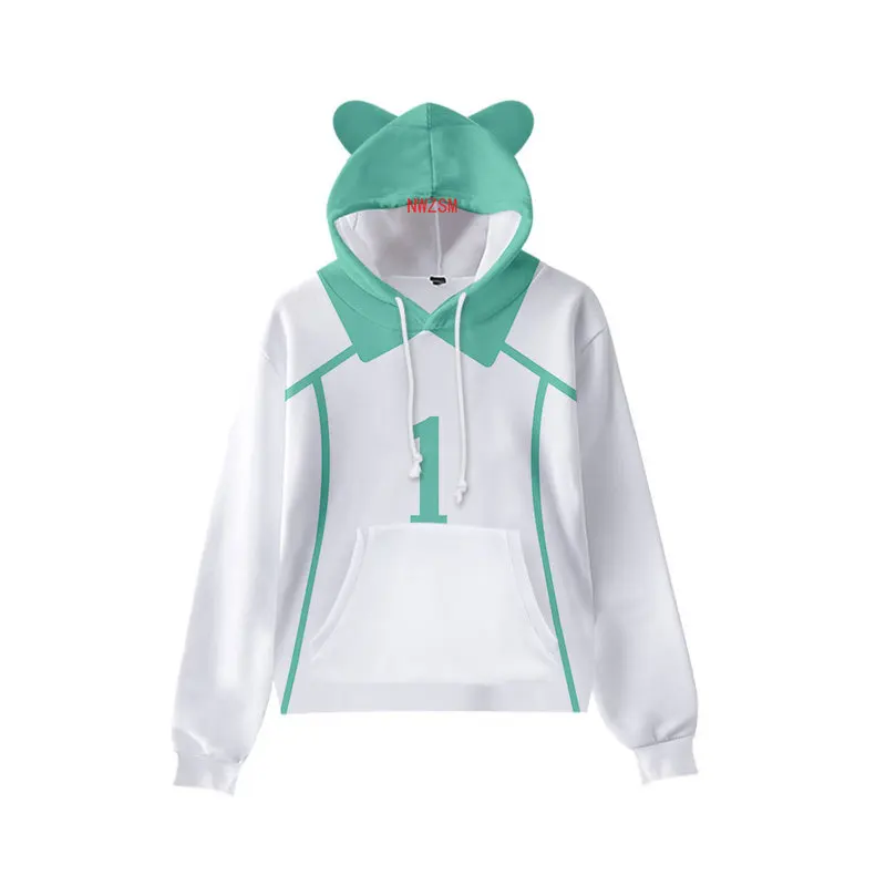 2020 Nieuwe Anime Haikyuu Cosplay Kind Leuke Trui Kat Oren Kawaii Koreaanse Sweatshirt Vrouwen Kangaroo Pocket Hoodie Kat Voor Kinderen