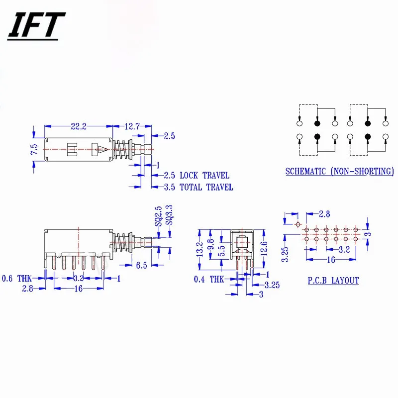 10Pcs KA03- Key Switch Direct Key Power Switch Set Top Box Promotion Self locking Switch Unlocking PS-42F42