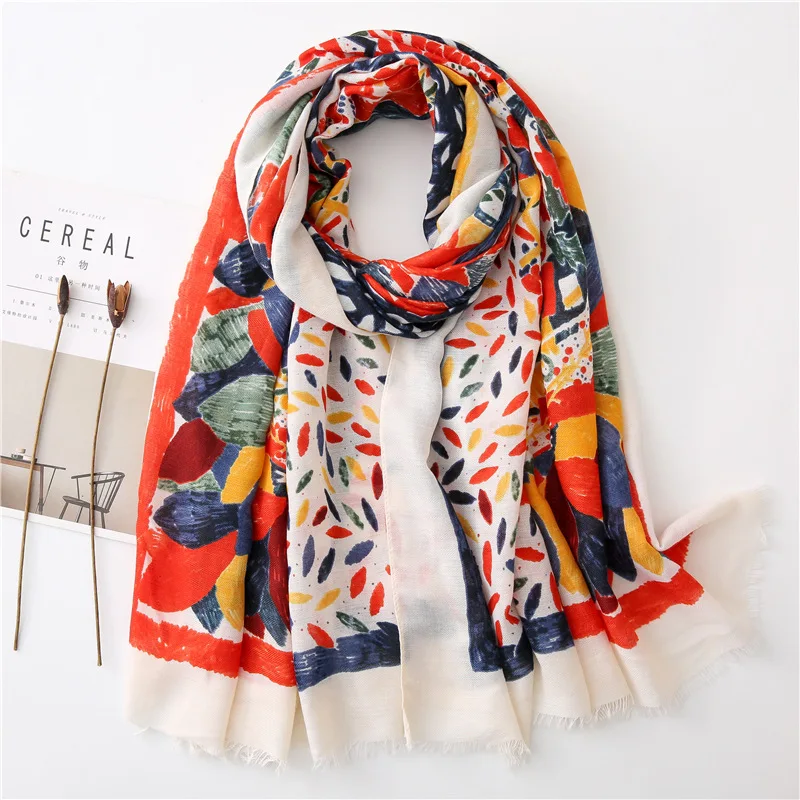 

2020 Ladies New Fashion African Floral Fringe Viscose Shawl Scarf Autumn Winter Muffler Headband Foulards Sjaal Wrap Hijab Snood